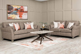 Elias 3 Seater Biscuit Fabric Upholstered Sofa - Pendle Village Furniture